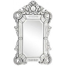 49" Luce Mirror Venetian Style Metal Embellished Frame Silver Antique Etched   332707144853